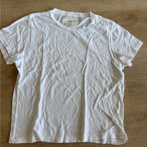 THE GREAT. White Cotton Crew Neck Tee